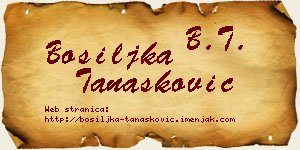 Bosiljka Tanasković vizit kartica